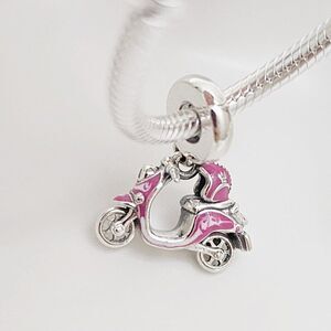 Pandora Pink Scooter Dangle Charm with pouch